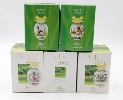 Auktion <br>5x Oster-Eier, Hutschenreuther, 2003, 2005-2008, orig. Kartons [1]