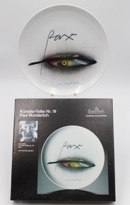 Auktion <br>Künstler-Teller, Nr.19, Paul Wunderlich, Rosenthal, orig. Karton, D-26cm [1]
