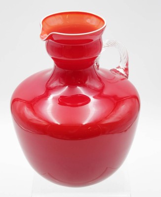 Auktion <br>Henkel-Krug, Kunstglas, wohl Tschechien, H-25cm. [1]