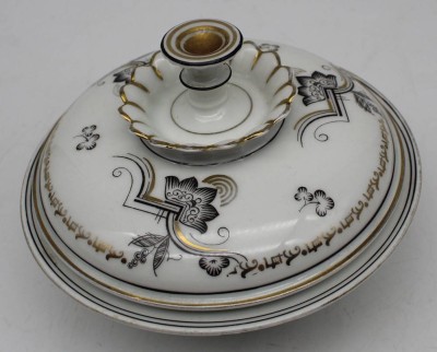 Auktion <br>Art Deco Deckeldose, Golddekor etwas berieben, H-11 cm, D-17 cm, ohne Hersteller [1]