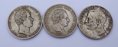 Auktion <br>Nachprägungen - 3x 5 Lire, versilbert [1]