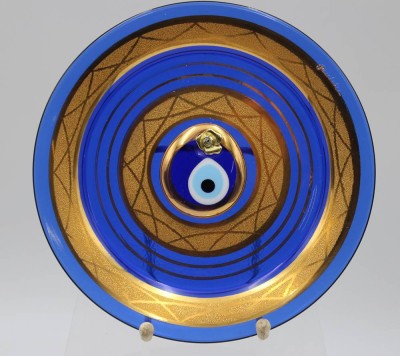 Auktion <br>Zierteller mit türkischem Auge, Pasabahce, D-19,8cm. [1]