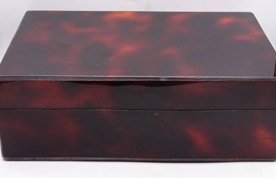 Auktion <br>Holzschatulle, Schildpatt Optik, 20x30x10,5cm [1]