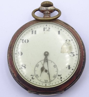 Auktion <br>Herren Taschenuhr,mechanisch, Werk läuft, Silbergehäuse,D. 50mm, Zifferblatt defekt, Alters- und Gebrauchsspuren [1]