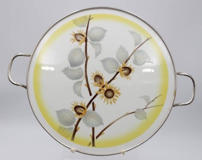 Auktion <br>Tortenplatte, gemarkt, 40/50er Jahre, Metallmontur, D-30,3cm. [1]