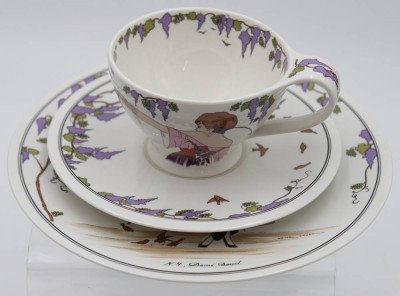 Auktion <br>3tlg Gedeck, Villeroy & Boch, Design 1900, Tasse H-6,5cm. [1]