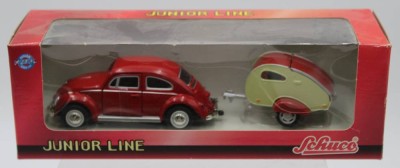 Auktion <br>VW-Käfer mit Wohnwagen, Schuco Junior Line,  1:43, OVP [1]