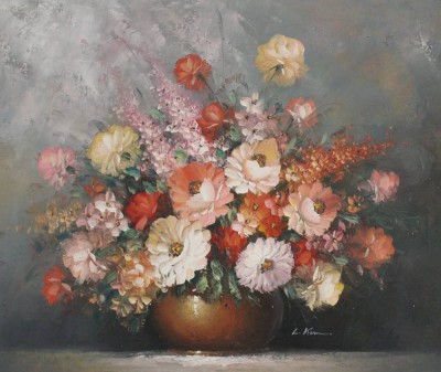 Auktion <br>L.Ker...?, Stilleben, Öl/Leinwand, gerahmt, RG 59 x 67cm. [1]