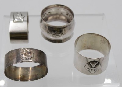 Auktion <br>4x div. Serviettenringe, versilbert, ca. D-4,5cm. [1]