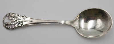 Auktion <br>Sahnelöffel, Silber, Cohr, Dänemark 1951, ca. 15gr., L-12,2cm. [1]