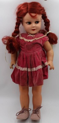 Auktion <br>Puppe, König & Wernicke, Nr. 177/14, wohl Tortulon, Schelmenaugen, offener Mund m. Zähnchen, ca. H-68cm, leicht bespielt [1]