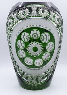 Auktion <br>schwere Bleikristall Vase mit Schleuderstern, H. 26,0cm [1]