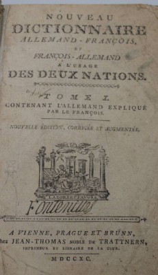 Auktion <br>Wörterbuch, Französisch-Deutsch, 1790, Alters-u. Gebrauchsspuren [1]