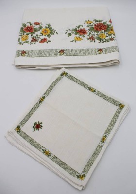 Auktion <br>Tischdecke und 6x Servietten, Dekor Summerday von V & B , Decke 145 x 120cm und [1]