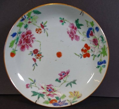 Auktion <br>antike China Schale, floral bemalt, D-21 cm, H-3 cm [1]