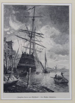 Auktion <br>Stich, Jungfrau Lucia von Glücksstadt, ger./Glas, RG 35 x 28cm. [1]