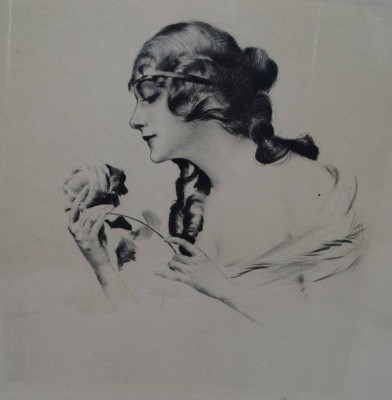 Auktion <br>unleserl. sign. Radierung 