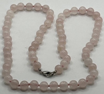 Auktion 370<br>Rosenquartz-Halskette, L-60 cm [1]