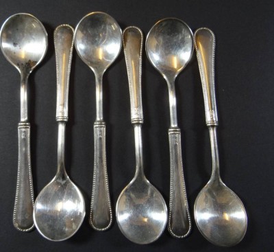 Auktion <br>6x Teelöffel, plated, Italy, ca. L-11,5cm [1]