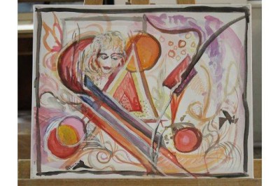 Auktion <br>anonym, moderne Komposition, Öl/Leinwand, ungerahmt, 40 x 50cm. [1]