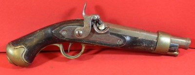 Auktion 344<br>kurze Steinschloss-Pistole, wohl Frankreich?, div. Punzen, L-  40 cm, guter Zustand [1]