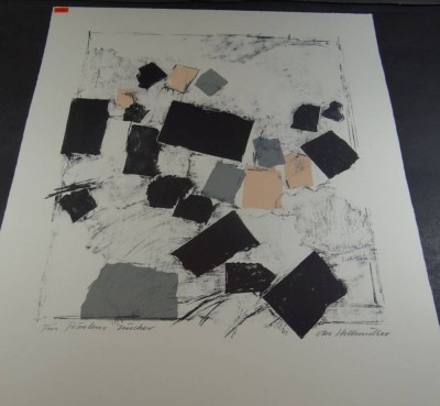 Auktion 360<br>Otto HELLMÜLLER (1931-2000), Lithografie, ohne Titel, für Fräulein (sic?) Zürcher, BG 65x50 cm [1]