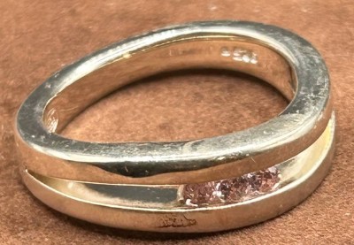 Auktion 373<br>Silberring-925- mit 3 pinken Steinen, RG 57, 6,7 gr. [1]