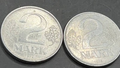Auktion 345<br>2x 2 Mark DDR, Aluminium, 1975 und 19780 [1]
