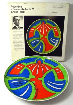Auktion 347<br>Rosenthal Künstlerteller Nr.11 in OVP, Emilio Pucci, D-26 cm, limitiert [1]