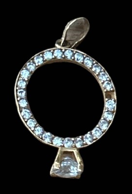 Auktion 347<br>Anhänger mit klaren Steinen, 22 Kt (also -916-), ein Stein fehlt, 2,1 gr., H-3 cm [1]