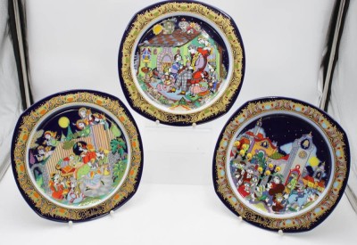 Auktion 347<br> 3x Weihnachtsteller, Rosenthal, 1987, 1988 u. 1992, je D-29,5cm [1]