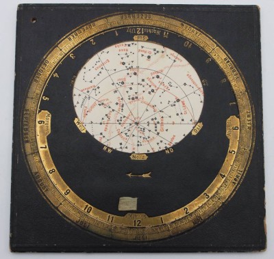 Auktion 347<br>Maier's drehbare Sternkarte, um 1900, Altersspuren, ca. 17,7 x 17,5cm. [1]