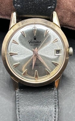 Auktion 356<br>Florina 30 Jewels automatik HAU, plated, Lederband, Werk läuft [1]