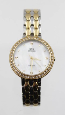 Auktion 347<br>Damenarmbanduhr, Meister Anker Diamonds, Quarzwerk läuft, Lünette mit klaren Steinen (keine Diamanten!), D-3,4cm. [1]