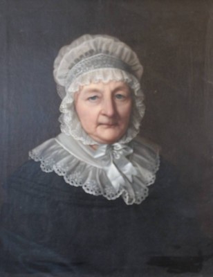 Auktion 347<br>Biedermeier-Portrait einer älteren Dame, unsigniert, sehr feine Malerei, Öl/Leinwand, gerahmt, RG 79 x 64,5cm. [1]