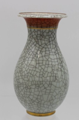 Auktion <br>Vase, Royal Copenhagen, Craquelée, H-14,7cm. [1]