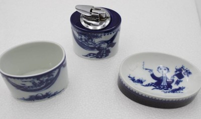 Auktion <br>3tlg. Rauchset, Rosenthal studio-linie, Björn Wiinblad, ca. H-9,5cm. [1]