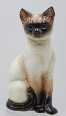 Auktion 348<br>sitzende Siam-Katze, Goebel, Nr. 3888, Unterglasurbemalung, H-28cm. [1]