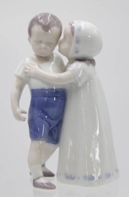 Auktion 348<br>Verschmähte Liebe, Bing & Gröndahl, Modellnr. 1614, Entw. Ingeborg Plockross-Irminger, polychrome Unterglasurmalerei, H-17cm [1]