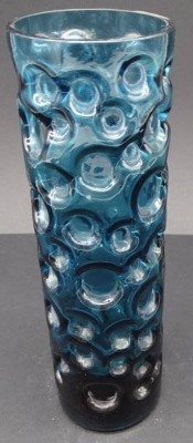 Auktion <br>Hirschberg Zylinder Vase, blau, H-20 cm, [1]