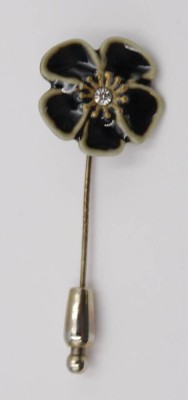 Auktion <br>Nadel, Royal Copenhagen, 925er Silber mit Porzellan-Blüte, ca. L-5,5cm [1]
