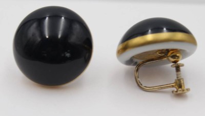 Auktion <br>Ohrschmuck, Royal Copenhagen, 925er Silbermonturen vergoldet, Schraubverschluss, D-2cm [1]