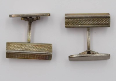 Auktion 348<br>Paar Manschettenknöpfe, 925er Silber, 12,8gr., Kopf 2 x 0,5cm [1]