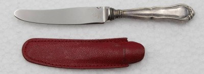 Auktion 348<br>kl. Messer mit Silbergriff, Dänemark 1957, ca. L-11,5cm [1]