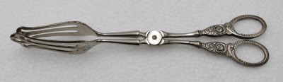 Auktion <br>Gebäckzange, 830er Silbergriffe, L-21,2cm [1]