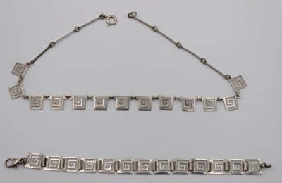 Auktion 348<br>Set, 925er Silber, Kette und Armband, zus. 11,2gr., [1]