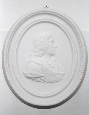 Auktion <br>kl. Wandplakette, Meissen, 300. Geburtstag Friedrich des Großen, ca. 10 x 9cm [1]