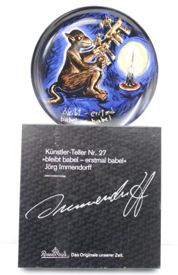 Auktion <br>Rosenthal-Künstlerteller, Nr. 27, Jörg Immendorf, orig. Karton, D-26cm [1]