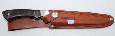 Auktion <br>Jagdmesser, Snowbee, Lederscheide, L-28cm. [1]