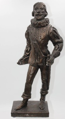 Auktion 348<br>Don Quixote, Austin Prod. Inc., Canada, Kunstmasse bronziert, kleinere Farbabplatzer, H-50cm. [1]